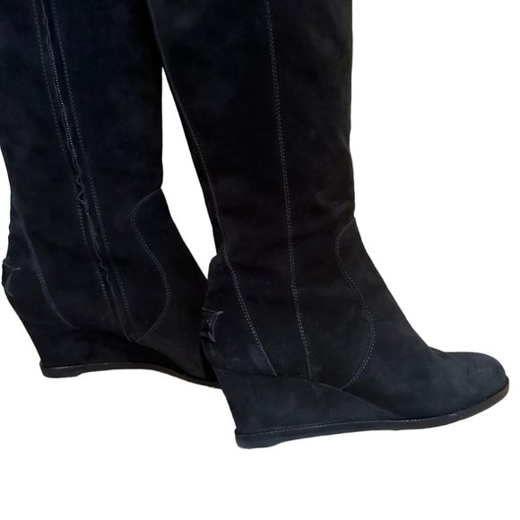 FENDI Black Suede Tall Wedge Cathy Boot, Size 39.5 - Picture 9 of 12